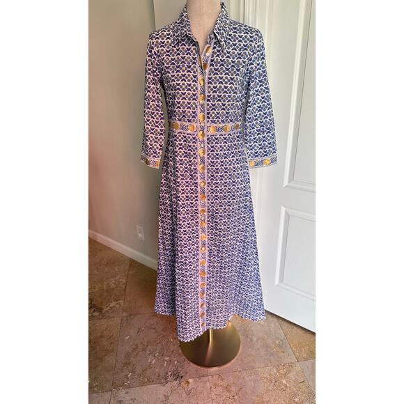 OLIPHANT SHIRT DRESS MAXI- BUDAPEST BLUE - Picture 2 of 8